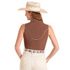 PANHANDLE SLIM Panhandle Slim Women's Sleeveless Shirt - Chocolate Brown 