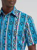 Wrangler Men's Dialed Up Blue Checotah Short Sleeve Western Snap Shirt