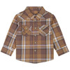 Wrangler Boy's Long Sleeve Brown Plaid Snap Shirt