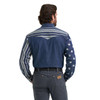 WRANGLER Wrangler Men's Vintage Inspired American Flag Print Shirt - Indigo 