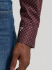 WRANGLER Wrangler Men's Cody Johnson Wine One Pocket Button Down Shirt 