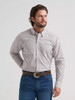 WRANGLER Wrangler Men's Wine Stripes Cody Johnson One Pocket Button Down Tall Shirt 