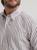 WRANGLER Wrangler Men's Wine Stripes Cody Johnson One Pocket Button Down Tall Shirt 