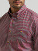 Wrangler Men's Red Print Relaxed Fit Long Sleeve Tall Shirt
