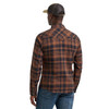 Wrangler Men's Brown Copper Canyon Plaid Retro Western Snap Flannel Shirt