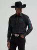 WRANGLER Wrangler Men's Black Logo Western Snap Shirt 