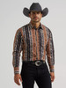 Wrangler Men's Checotah Mocha Western Snap Printed Shirt