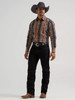 WRANGLER Wrangler Men's Checotah Mocha Western Snap Printed Shirt 