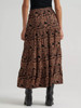 WRANGLER Women's Wrangler Black Printed Tiered Maxi Skirt 