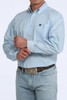 CINCH Cinch Light Blue Solid Cotton Long Sleeve Men's Shirt 