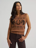 Women's Wrangler Brown Horse Sweater Vest
