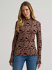 Wrangler Women's Mock Neck Knit Black Blouse