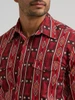 WRANGLER Wrangler Men's Oxide Red Checotah Western Snap Printed Tall Shirt 