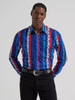 Wrangler Men's Checotah Long Sleeve Western Snap Printed Tall Shirt - Old Glory