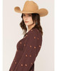 ROCK & ROLL COWGIRL Rock & Roll Denim Women's Geo Print Embroidered Maxi Dress In Wine 