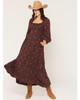 ROCK & ROLL COWGIRL Rock & Roll Denim Women's Geo Print Embroidered Maxi Dress In Wine 
