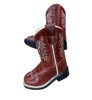 OLD WEST BOOTS Old West Leather Broad Square Toe Red Boots For Toddler 
