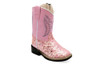 OLD WEST BOOTS Old West Toddler's Pink Glitter Square Toe Boots 