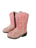 OLD WEST BOOTS Old West Toddler's Pink Glitter Square Toe Boots 