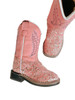 OLD WEST BOOTS Old West Toddler's Pink Glitter Square Toe Boots 