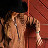 MONTANA SILVERSMITH Montana Silversmiths Women's Boot Stitch Turquoise Cuff Bracelet - Silver 