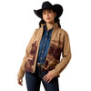 ARIAT Ariat Women's Logo Lone Ranger Print Brown Softshell Jacket 
