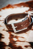  KLW Men's Chocolate Beau Full Grain Leather Belt 