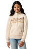 Ariat Girl's Chandail 1/4 Zip Running Wild Sweater - Oatmeal Heather