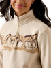 Ariat Girl's Chandail 1/4 Zip Running Wild Sweater - Oatmeal Heather