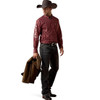 ARIAT Ariat Men's Team Dutton Classic Fit Shirt - Ketchup Paisley Stripe/Savanna 