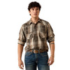 Ariat Men's Dusky Green Plaid Retro Howell Fitted Snap Shirt
