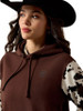 Women's Ariat Logo 2.0 Cow Print Chicory Coffee Hoodie