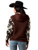 ARIAT Women's Ariat Logo 2.0 Cow Print Chicory Coffee Hoodie 