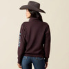ARIAT Ariat Women's Chocolate Plum Heather Foundation Logo 1/2 Zip Sweatshirt 