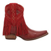 Women's Dingo Last Ride Leather Pull On Snip Toe Cowboy Boots - Red