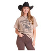 ROCK & ROLL COWGIRL Rock & Roll Denim Women's Taupe Oversize Graphic T-Shirt 