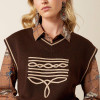 ARIAT Ariat Women's Chicory Coffee Wichita Sweater Vest 