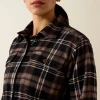 Ariat Black Women's Rebar Heavy Flannel Work Shirt