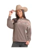ROCK & ROLL COWGIRL Rock & Roll Denim Women's Cowboy Border Sweatshirt - Light Chocolate 