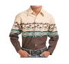 PANHANDLE SLIM Rock & Roll Cowboy Brown Border Snap Shirt For Boys 
