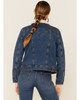 Wrangler Women's Indigo Sherpa-Lined Denim Trucker Jacket