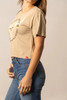 Kimes Ranch Women's Bison Skull Cropped Graphic Tee - Tan