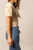 KIMES RANCH Kimes Ranch Women's Bison Skull Cropped Graphic Tee - Tan 