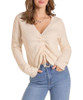 Rock & Roll Cowgirl Women's Natural Ruched Tie Top