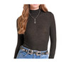Rock & Roll Denim Women's Lurex Turtleneck Black Top