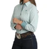 Cinch Women's Light Blue Printed Button Down Shirt