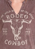 Women's Rock & Roll Denim Oversize Studded Graphic T-Shirt In Brown
