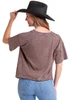 ROCK & ROLL COWGIRL Women's Rock & Roll Denim Oversize Studded Graphic T-Shirt In Brown 
