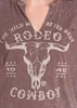 ROCK & ROLL COWGIRL Women's Rock & Roll Denim Oversize Studded Graphic T-Shirt In Brown 