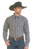 PANHANDLE SLIM Men's Panhandle Slim Gray Modern Vintage Yarn-Dye Stripe Snap Shirt 